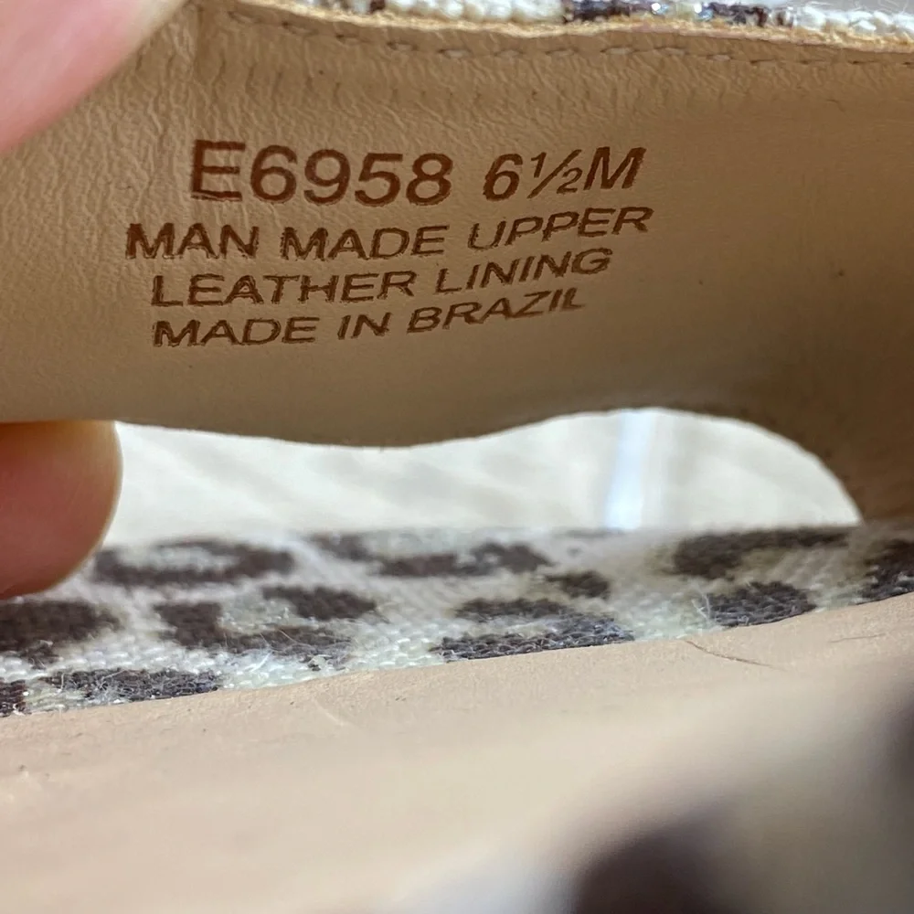 J. Crew Leopard Print Wedge Sandals in Brown and Cream